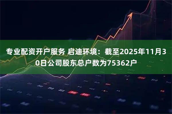专业配资开户服务 启迪环境：截至2025年11月30日公司股东总户数为75362户